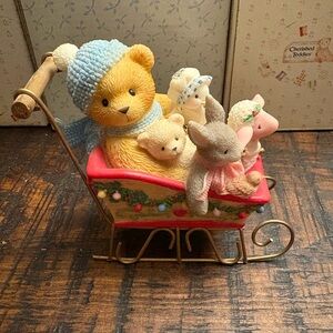 Cherished Teddies Holiday Sled Figurine